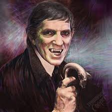 BLOODTHIRSTY THURSDAY! Jonathan Frid as Barnabas Collins in DARK SHADOWS  mixed media drawing by Frederick Cooper (2018). Marker & pencil