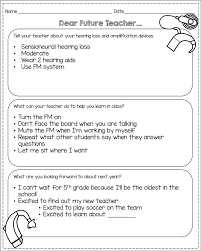 End Of Year Activity For Itinerant Teachers Of The Deaf And Hard Of Hearing Self Advocacy Writing Activity Self Advocacy Deaf Education Student Info