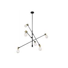 Nuvo 100w Mantra Series Pendant Light 6 Lights Black Brushed Brass Nuvo 60 6989 Homelectrical Com