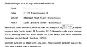 Dengan hormat, saya selaku orang tua/wali murid dari: Contoh Surat Laman 4 Dari 9 Belajar Office