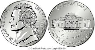 Maybe you would like to learn more about one of these? Vector American Money Coin Five Cents Jefferson Nickel American Money Usa Five Cent Coin With Us Third President Thomas Canstock