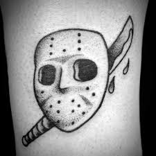 Friday the 13th mask drawing. Small Simple Jason Mask Tattoo Novocom Top