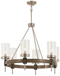 Lipton 6 Light Candle Style Wagon Wheel Chandelier Brushed Nickel Chandelier Minka Lavery Wagon Wheel Chandelier