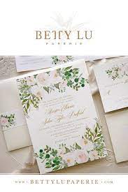 Blush Watercolor Wedding Invitation Suite Floral Etsy Blush Wedding Invitations Wedding Invitations Romantic Watercolor Wedding Invitations