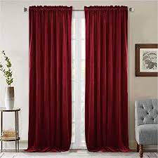 Shop items you love at overstock, with free shipping on everything* and easy returns. Amazon Com Stangh Luxury Red Velvet Curtains Extra Long 108 Inch Heat Light Reducing Thick Heavy Duty Velvet Drapes With Rod Pocket For Large Window French Door Christmas 52 X