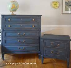 A Set In Coastal Blue The Painted Drawer Blue Furniture Vintage Bedroom Sets Distressed Furniture