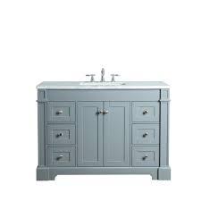 It comes with the marble top in carrara white finish which complements is base gorgeously. Stufurhome Seine 48 Inches Grey Single Sink Bathroom Vanity Stufurhome