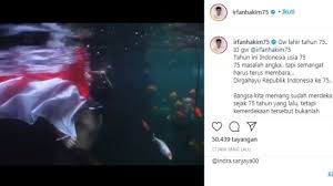 Dipuji Keren Lihat Irfan Hakim Kibarkan Bendera Merah Putih Di Kolam Ikan Matamata Com