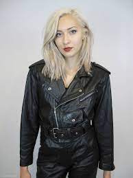 Cropped Black Leather Motorcycle Jacket Chia 1980s Black Leather Motorcycle Jacket Leather Motorcycle Jacket Black Leather