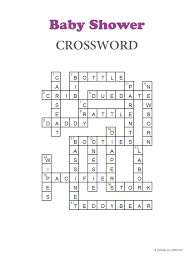 Baby Shower Crossword