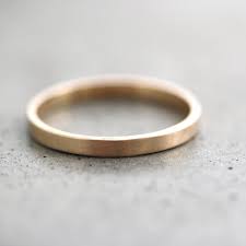 Gold Wedding Band Stackable Ring 2mm Flat Slim Recycled 14k Etsy Brushed Gold Wedding Ring Brushed Gold Wedding Band Gold Rings Simple