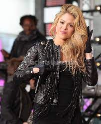 Pin On Shakira Tasselled Biker Black Leather Jacket