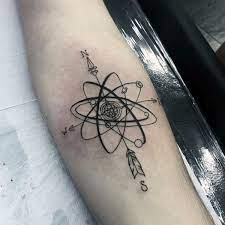 Men Unique Compass And Solar System Tattoo Forearm Solar System Tattoo Cosmic Tattoo Tattoo Arm Designs
