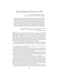 Pdf Real Inequality In Europe Since 1500