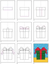 From above on each side we draw a curve, from the core we show folds. How To Draw A Christmas Present Art Projects For Kids