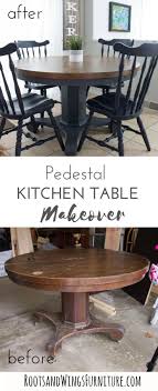 Pedestal Kitchen Table Makeover Roots Wings Furniture Llc 1000 Esstisch Verjungungskur Mobelverschonerung Esszimmertisch