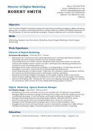 digital marketing resume samples