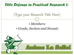 Check spelling or type a new query. Title Defense In Practical Research 1 Ppt Download