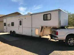 This 397th model offers a 12' 6 garage space for your toys, sleeping for up to 8, and two full baths. Forest River Work And Play 34 Toy Hauler Cargo 5th Wheel Haul Vans Suvs And Trucks Cars