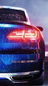 Download 1350x2400 Car Blue Wet Rear View Backlight Light Wallpaper In 2021 Car Wallpapers Car Iphone Wallpaper Lit Wallpaper