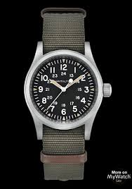 Check out ashford's full selection of luxury men's and women's watches. Watch Hamilton Khaki Field Mechanical Khaki H69429931 Steel Black Dial Khaki Nato Strap