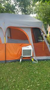 The ac unit can be installed where the port is located. A Window A C Unit In Your Tent Keeps You Cool While Camping Genious Tent Camping Hacks Tent Two Person Tent