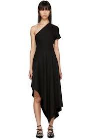 Rosetta Getty Black Slashed Panel Single Shoulder Dress 935 Rosetta Getty Dresses Women