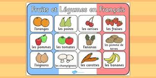 French Fruit And Vegetables Poster Fruits And Vegetables French Fruit