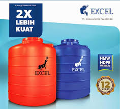 Tangki stainless steel excel diproduksi dengan menggunakan bahan berkualitas tinggi (stainless steel aisi 304 kadar nikel 8% / magnet tidak menempel). Produk Anyar Tangki Air Excel Buatan Lokal Kualitas Dunia Tangki Air Excel