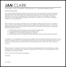 Emergency Medical Technician Cover Letter Sample Cover Letter Templates Examples
