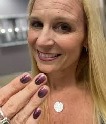 My pretty new @colorstreet mani….using the gorgeous purple, sparkly, ombré  set, “Rose Ombré” 💜✨💜✨ And it matches my Color Street lipstick “VIP” &  lip liner “Sultry” 💜💜 All Color Street nail strips