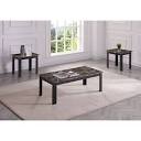 Titanic Furniture Gaby 3-Piece Table Set with Brown Faux Brown ...