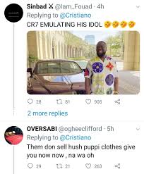 Hushpuppi, 37, is known for posting photos of his lavish lifestyle on instagram, where he has 2.5m in one scheme, hushpuppi attempted to steal more than $1.1m from someone who wanted to fund a. Them Don Sell Hushpuppi Cloth Give You Now Now Nigerians React As Ronaldo Wears Same Outfit With Hushpuppi Sleek Gist