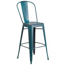 Flash Furniture Et 3534 30 Kb Gg Distressed Kelly Blue Teal Metal Bar Height Stool With Vertical Slat Back And Drain Hole Seat Copper Bar Stools Bar Stools Metal Bar Stools