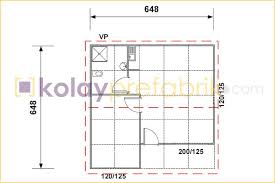 Tek katlı prefabrik evler hızlı uygulanabilen, ekonomik, hafif, endüstrileşmiş yapım tekniklerine sahipdir. Prefabrik Ev 42 M2 Plani Evler