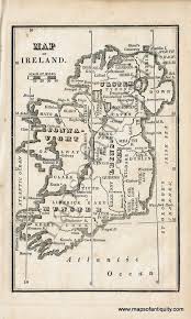 This Tiny 1830 Map Of Ireland Was Originally Part Of A Boston School Geography Textbook Which Makes It A Perfect Gift For Any Bos Ireland Map Map Antique Maps