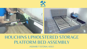 Simple and elegant, the houchins upholstered bed with storage will make a lasting impression in your room. Houchins Upholstered Storage Platform Bed Assembly Instructions Step By Step Assembly Guide Youtube