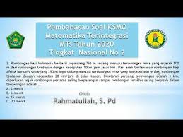 Silahkan bapak ibu mencetak contoh soal ksm matematika mts tahun 2019 yang sudah kami simpan dalam format pdf sehingg akan lebih mudah dan rapi jika mau dicetak, ikuti tautan dibawah demikianlah tulisan tentang contoh soal ksm matematika mts tahun 2019, semoga bermanfaat. No 19 Pembahasan Soal Ksm Matematika Terintegrasi 2020 Tingkat Nasional Youtube