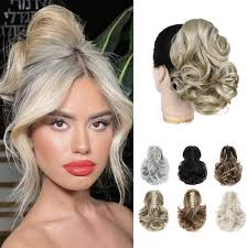 Ponytail Extension, 9" Claw Clip in Short Curly Wavy Pony Hair Extension  Jaw Clip