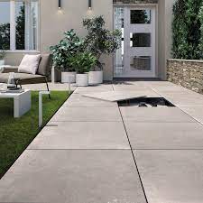 These concrete tiles are the answer. Outdoor Tile Sand H20 Ceramica Rondine Garden Floor Porcelain Stoneware