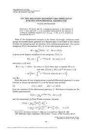 Pdf On The Relation Between The Semigroup And Its Infinitesimal Generator