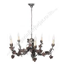 Forjat candelabru din fier lampă candelabru nou. Candelabru Cu Struguri Lucrat Manual Din Fier Forjat