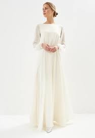 Chiffon Long Sleeve Wedding Gown Open Back Wedding Dress Etsy Long Sleeve Wedding Gowns Wedding Gowns With Sleeves Light Wedding Dresses
