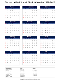 Maybe you would like to learn more about one of these? Tucson Unified School District Calendar Holidays 2021 2022