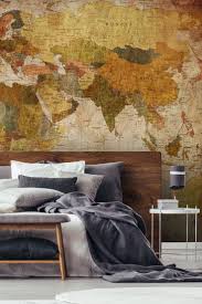 Create A Room Full Of Soul With A Vintage Map Discover This Idea And More Wallpaper Ideas In Our Lat Master Bedroom Wallpaper Wallpaper Bedroom Retro Bedrooms