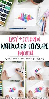 Easy Watercolor Cityscape Step By Step Tutorial This Watercolor Cityscape Is So Easy To Paint Watercolor Paintings Easy Easy Watercolor Watercolour Tutorials