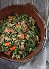 Kenyan Braised Collard Greens And Ground Beef Sukuma Wiki Recipe Collard Greens Beef Recipes Ground Beef