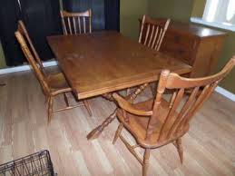 Vintage 1950 S Cushman Colonial Wood Dining Table 4 Chairs Buffet Bennington Vt Wooden Dining Furniture Wood Dining Table Dining Table