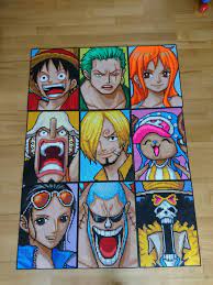 Here Is A Group Picture Of All Nine Of The Members Of The Strawhat Crew In The Order Of When They Joined Luffy Zor Anime Pixel Art Perler Bead Art Pixel