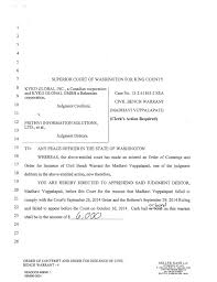Maybe you would like to learn more about one of these? Bench Warrant Issued By Chief Civil Judge Of King County Washington